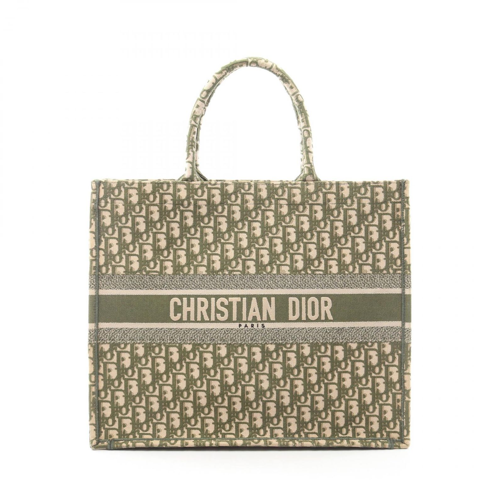 クリスチャンディオール Christian Dior トートバッグ ABCDior BOOK TOTE ブックトート ラージ オブリーク オリーブ キャンバス オブリーク ブックトート ラージ レディース