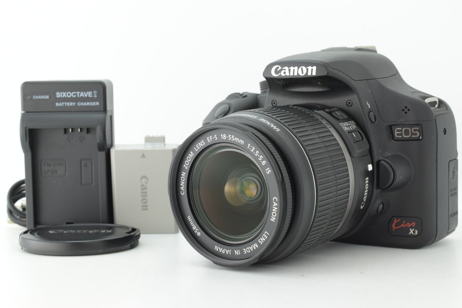 【美品 シャッターカウント 6528回】Canon EOS Kiss X3 EF-S 18-55mm F3.5-5.6 IS キャノン デジタル一眼レフカメラ EF-TN-JP2769