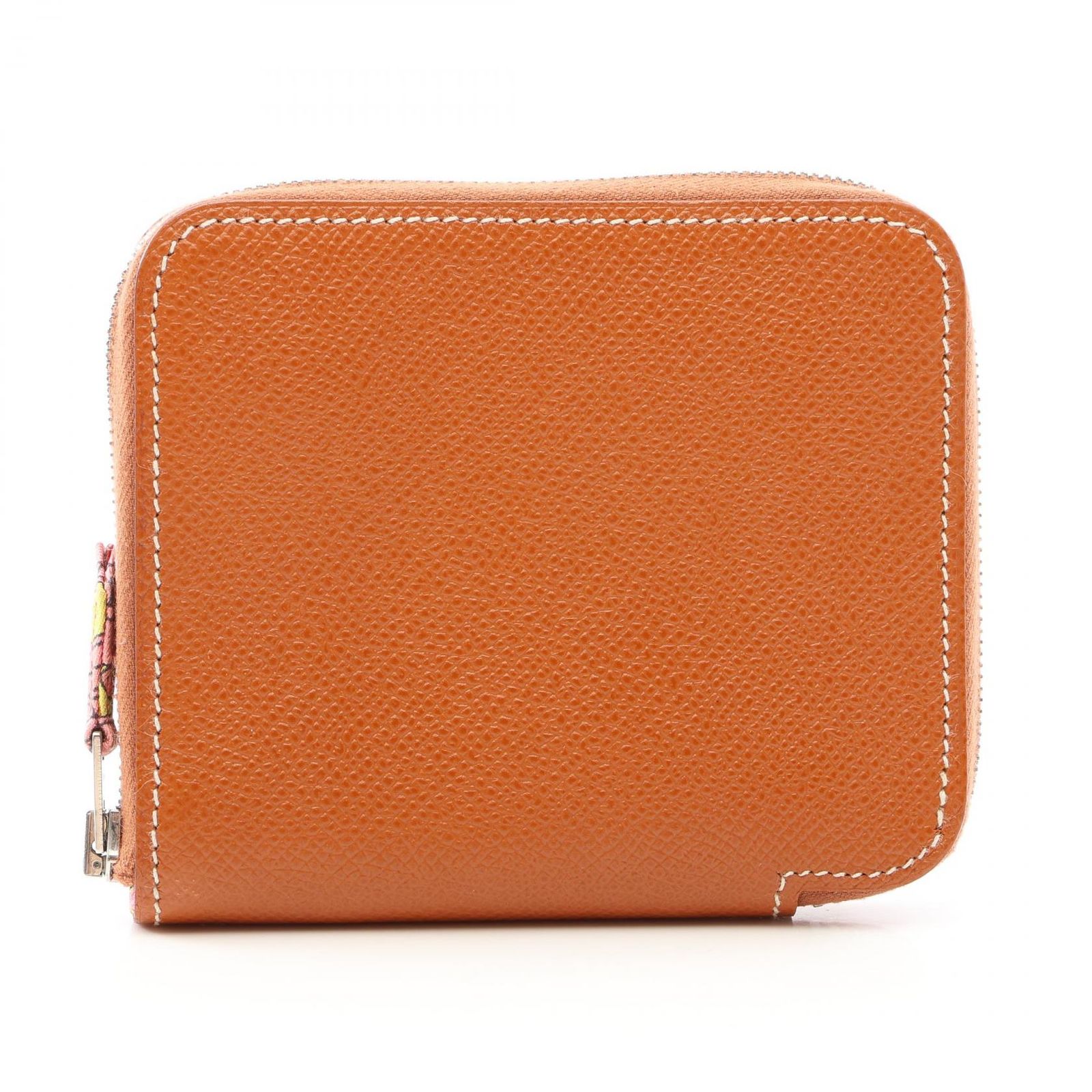 エルメス HERMES ラウンド財布 アザップコンパクト シルクイン ゴールド レザー アザップシルクイン コンパクト ゴールド レディース Used A