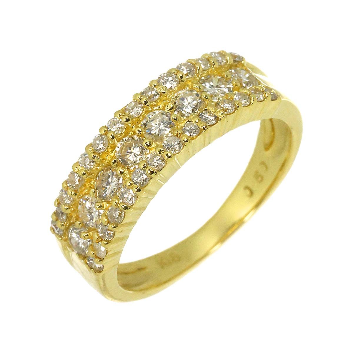 リング 4号 ダイヤ 0.50ct K18 YG イエローゴールド 750 指輪 Diamond Ring 90329717