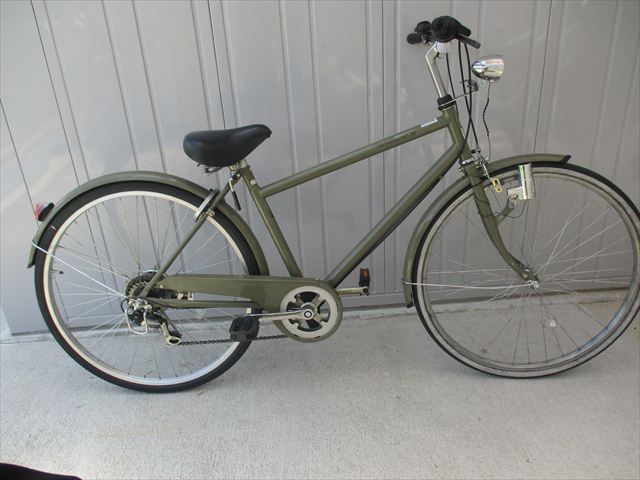 F325★整備済み★完成車発送★中古シティ自転車【アサヒ　イノベーションファクトリー　カーキ　26インチ】 8,260円