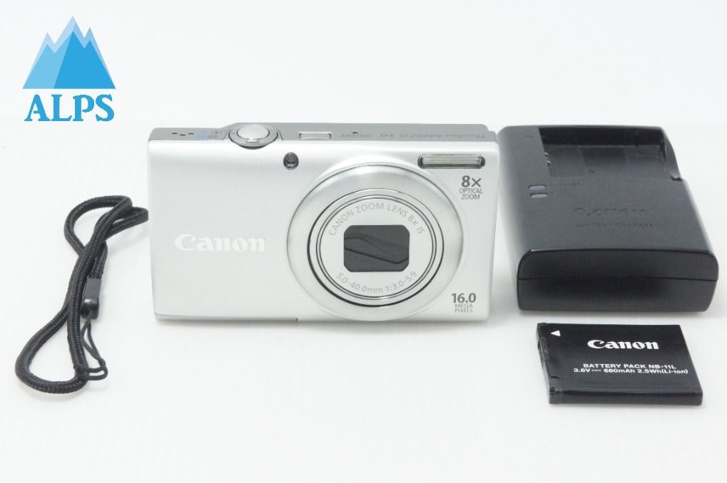 良品 Canon キヤノン PowerShot A4000 IS コンパクトデジタルカメラ シルバー 260714at