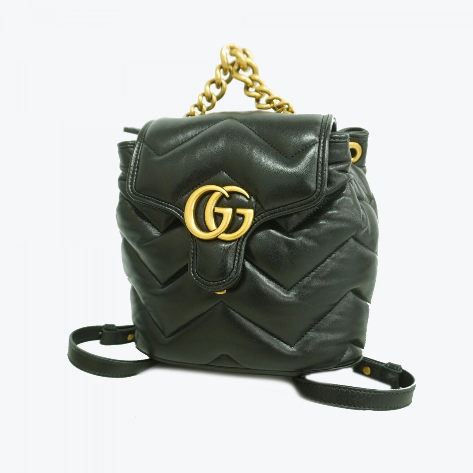 グッチ(Gucci) グッチ リュック・デイパック GGマーモント 777253 レザー ブラック レディース OP014968