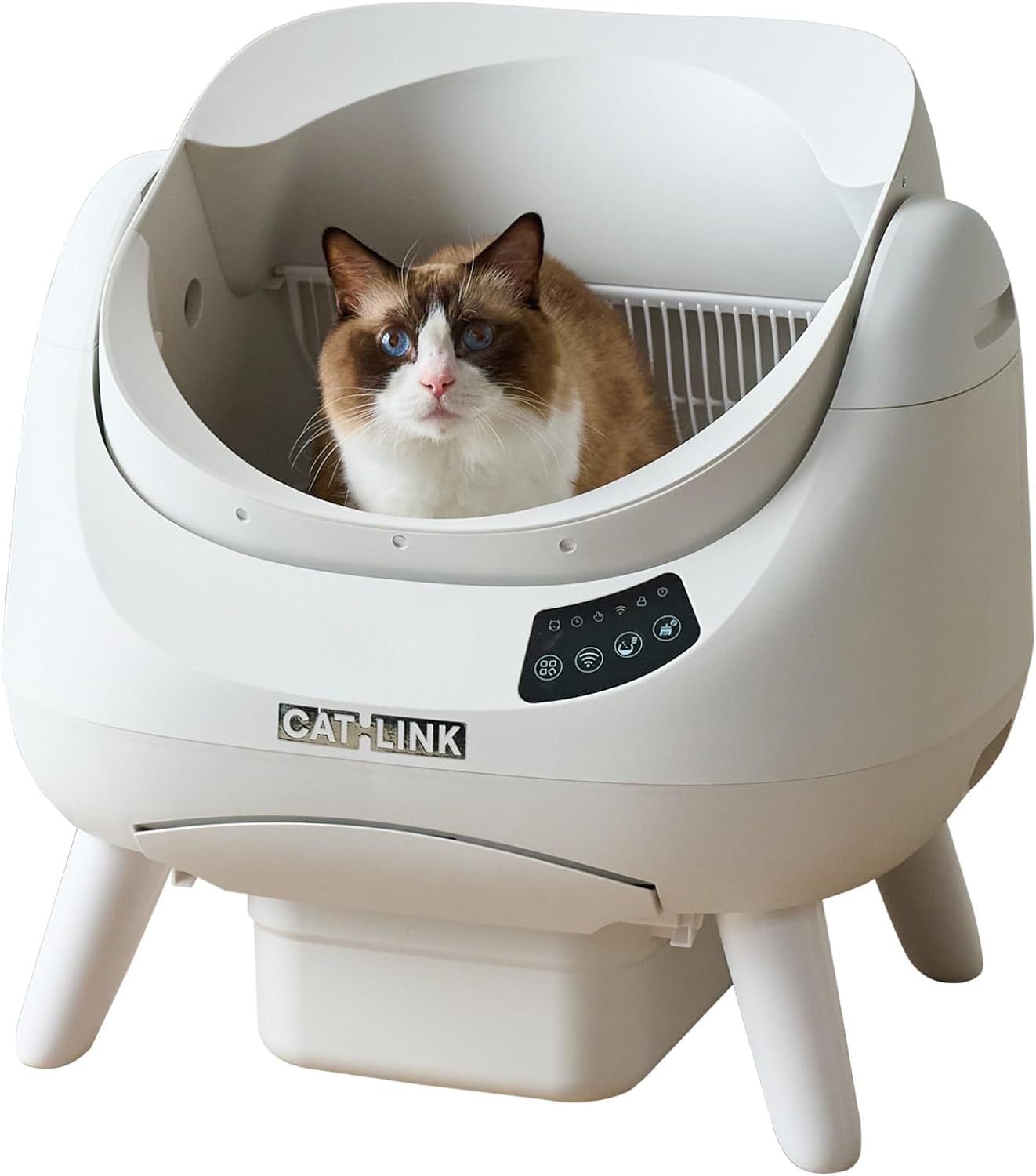 CATLINK SCOOPER OPEN-X ホワイト 自動 猫 トイレ キャットリンク ペットロボット 消臭 アプリ 大型 安全 (ホワイト)