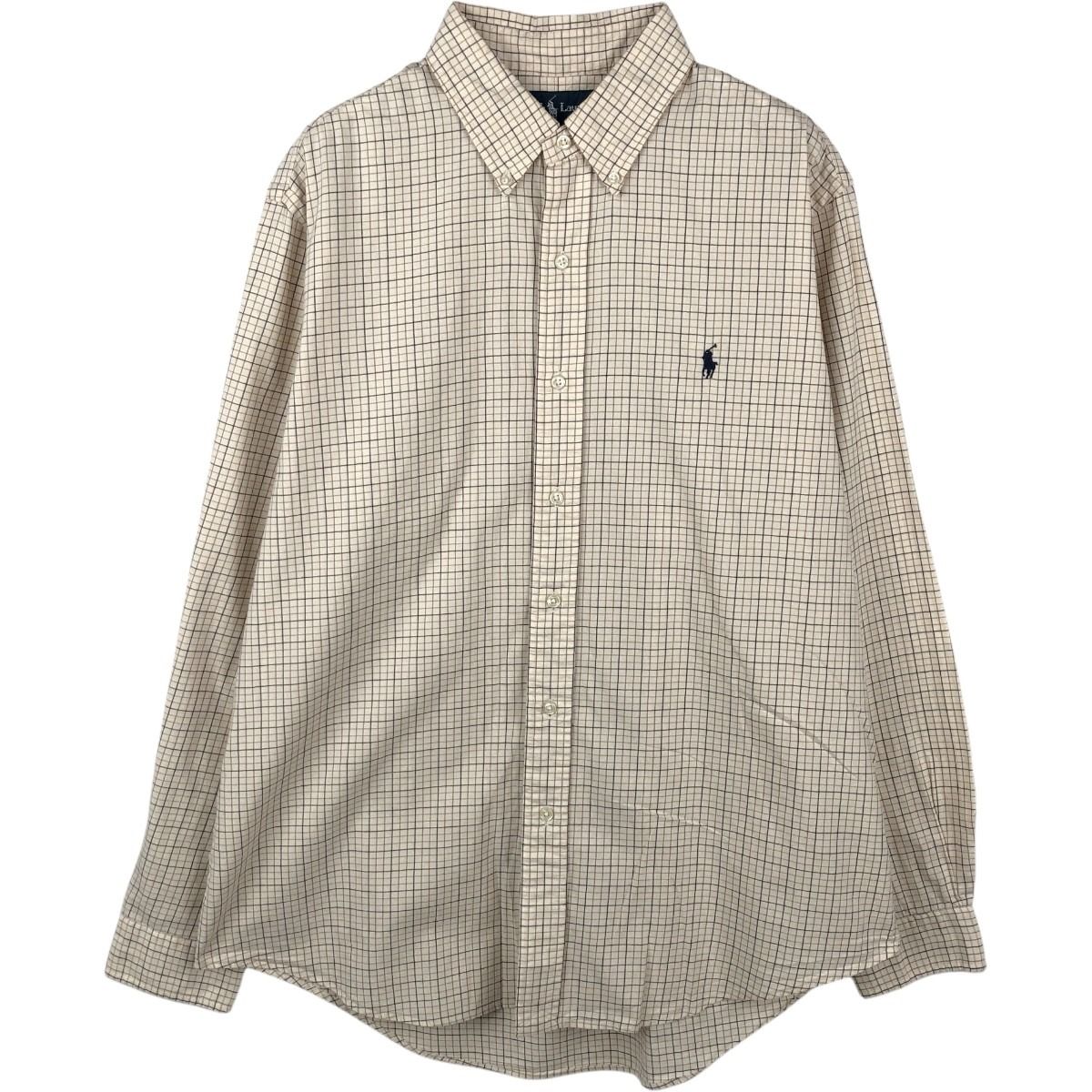 古着 ラルフローレン Ralph Lauren CUSTOM FIT 長袖 ボタンダウンチェックシャツ メンズL相当/eaa662073
