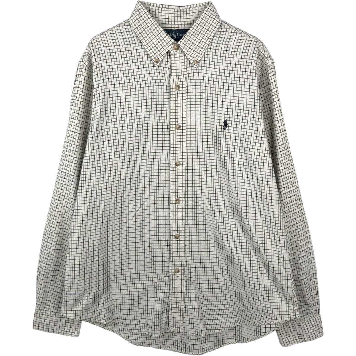 古着 ラルフローレン Ralph Lauren CUSTOM FIT 長袖 ボタンダウンチェックシャツ メンズL相当/eaa662095