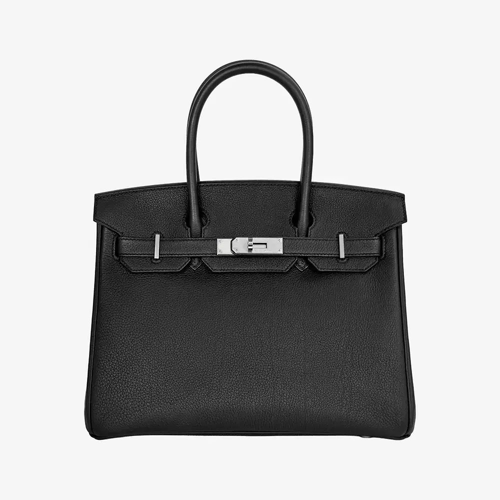 エルメス バーキン 30 ブラック ノワール シルバー金具 トゴ W刻印 53O96W4T
