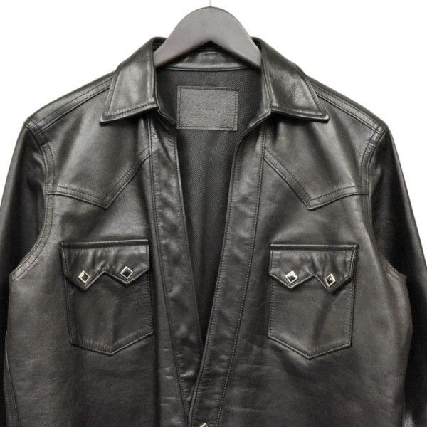 The Letters ザレターズ PONY LEATHER WESTERN CUTTING SHIRT レザー