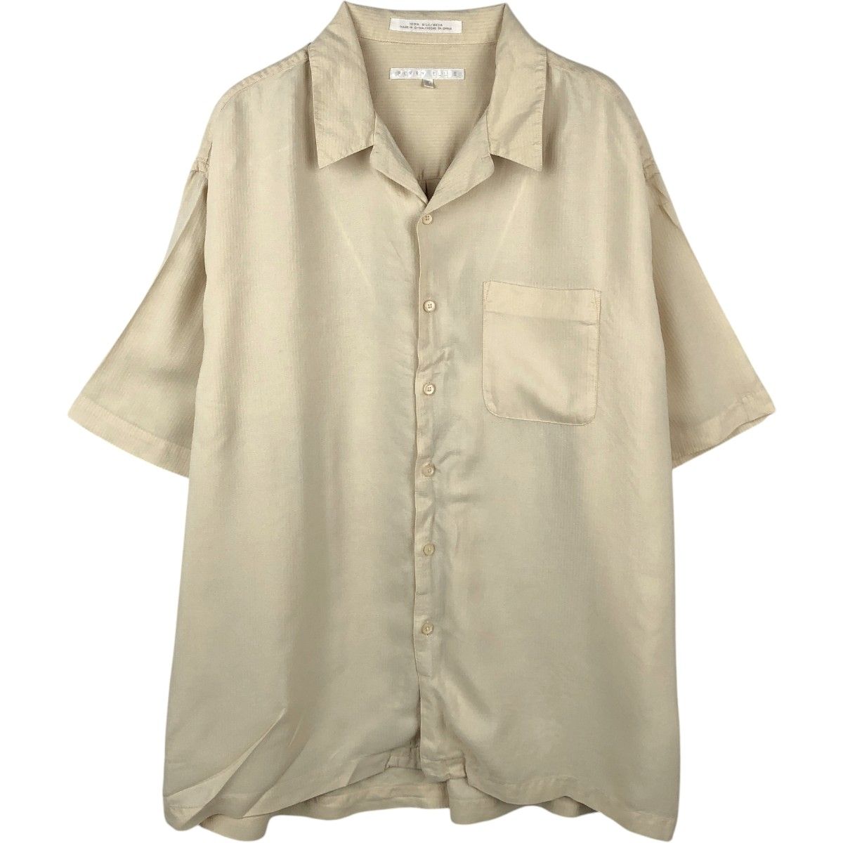 古着 ペリーエリス PERRY ELLIS 半袖 オープンカラー シルクシャツ ボックスシャツ メンズXL相当/eaa665323