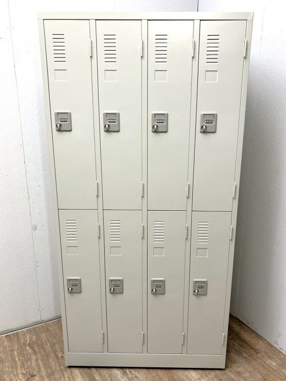 アルプススチール 多人数用ロッカー 8人用ダイヤルロッカー スチールロッカー ハンガー掛け ネクタイ掛け 幅900 奥行515 高さ1790 アウトレット品