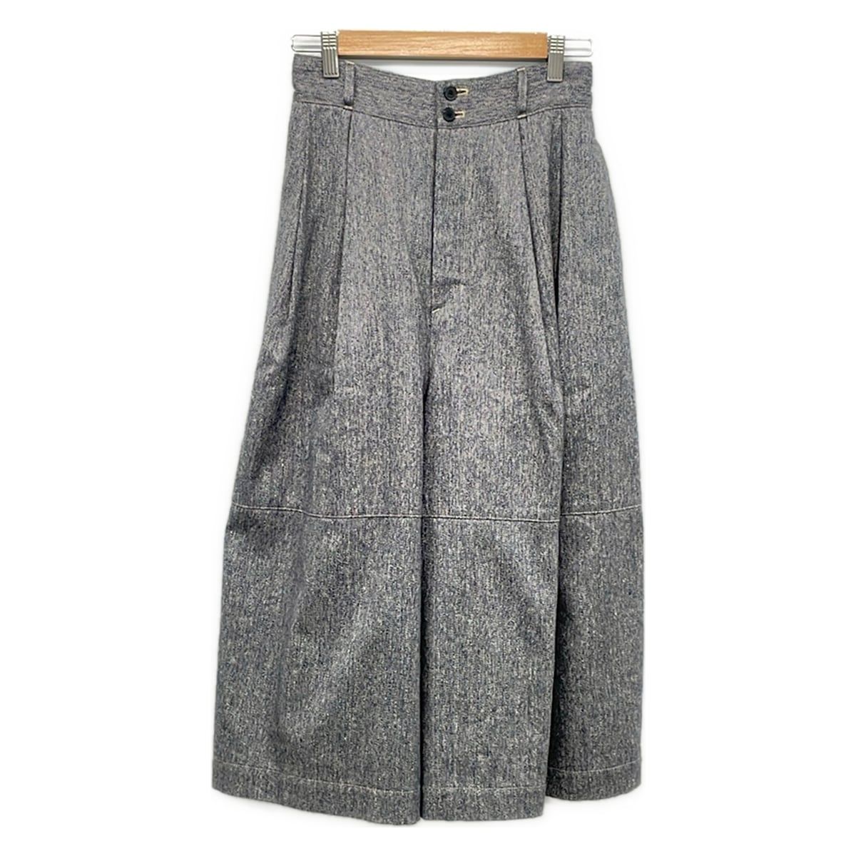 susuri(ススリ) パンツ サイズ1 S レディース美品 - ネイビー クロップド(半端丈)/麻混