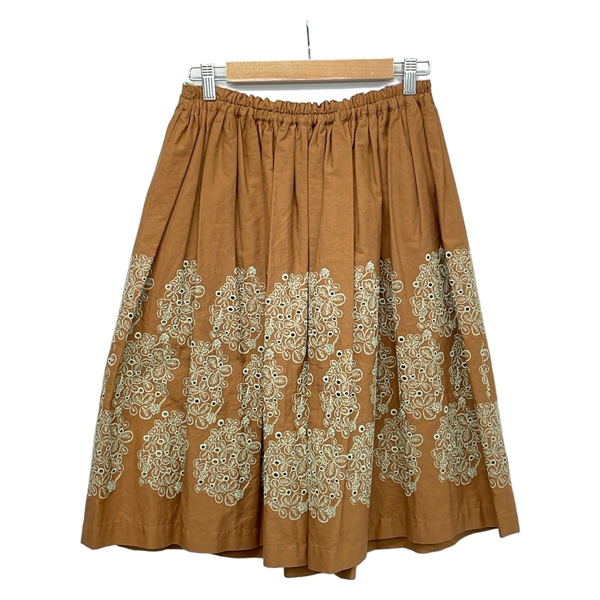 mina perhonen (mina)(ミナペルホネン) ロングスカート サイズ38 M レディース美品 - ブラウン×ライトグリーン