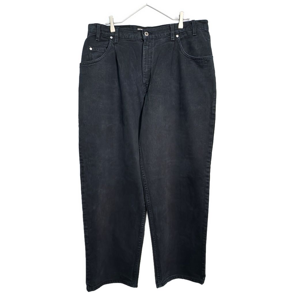 90年代 USA製 Levi's リーバイス SilverTab シルバータブ BAGGY バギー デニムパンツ 後染め ブラック(メンズ W38 L30)中古 古着 Y6674