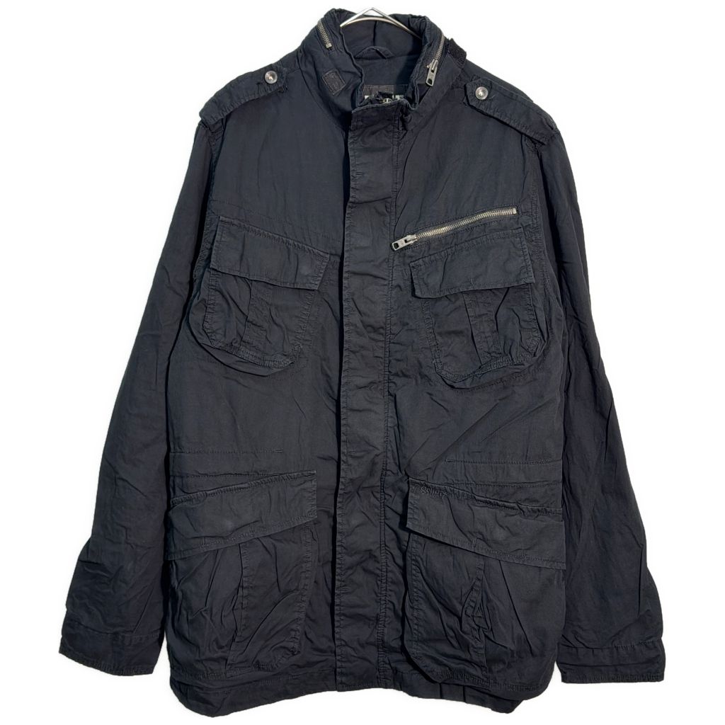 Schott ショット ミリタリージャケット ブラック(メンズ M)中古 古着 Y6693