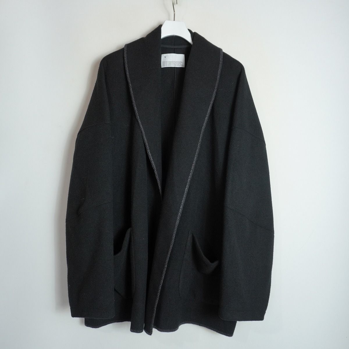 美品 VOAAOV ヴォアーブ NEEDLE BLANKET オーバーサイズ ニードル ブランケット ショールカラー カーディガン VOCD-M91 黒 2111Q★4 11,544円