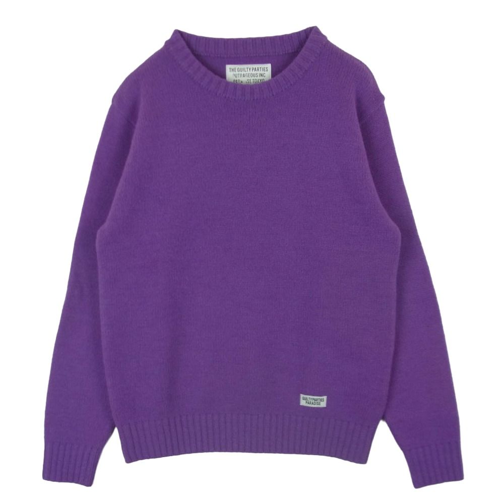 ワコマリアパープルニット WACKO MARIA ワコマリア 22SS 22SS-WMK-KN01 CLASSIC CREW NECK