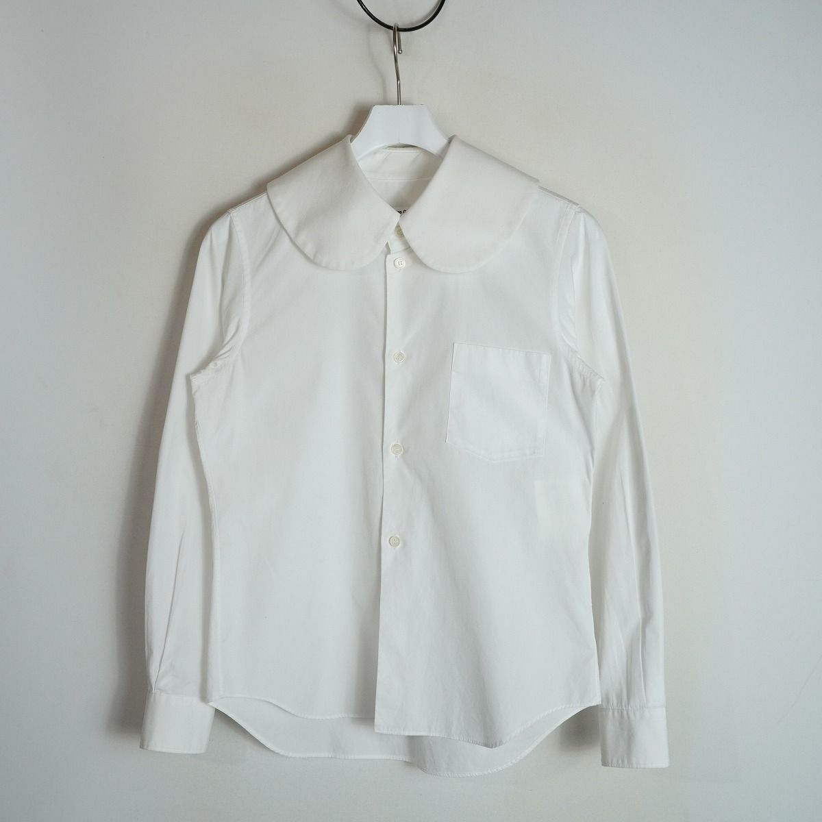 正規 COMME des GARCONS COMME des GARCONS コムデ ギャルソン コムコム 丸襟 長袖 シャツ ブラウス RT-B006 AD2017 白 サイズXS 1103P★4