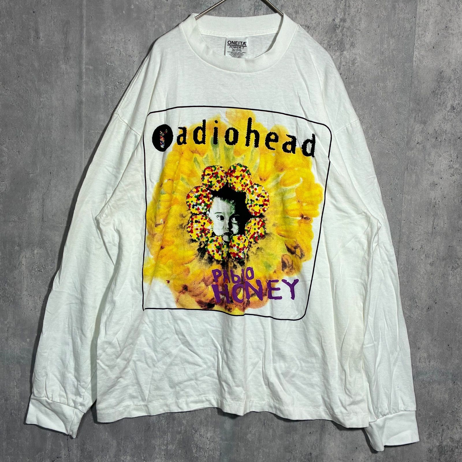 Radio Head　古着　ロンT ロングスリーブ 長袖　白　ホワイト　メンズ