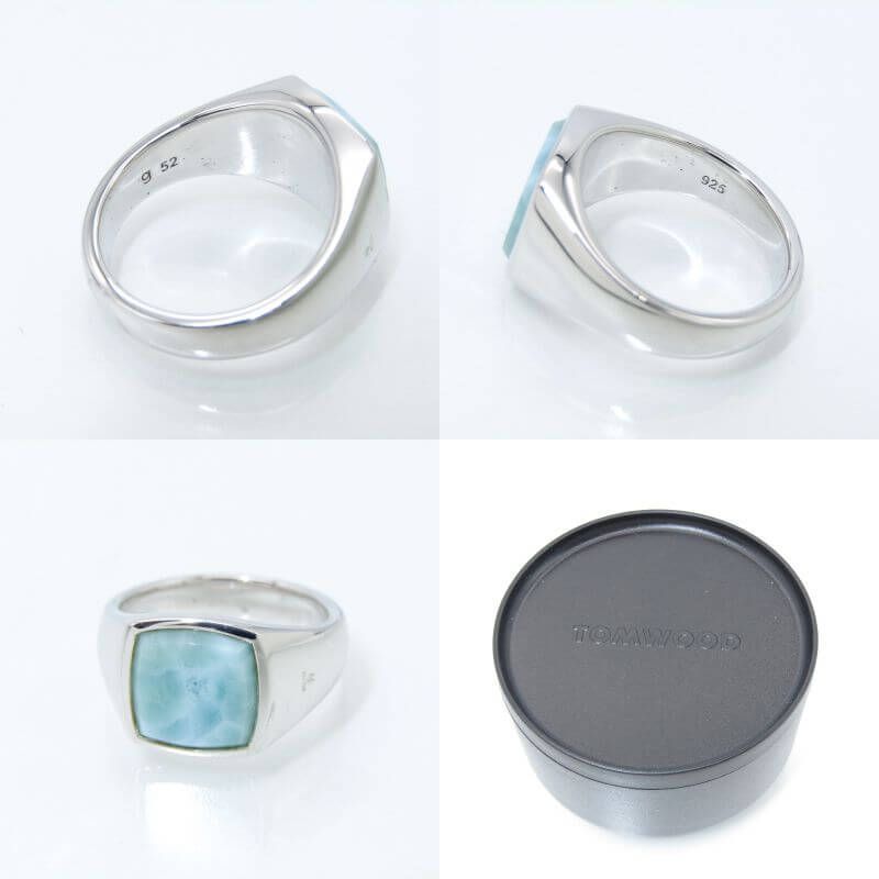 美品 TOM WOOD トムウッド リング Kay Ring Ice Blue #52 ケイ アイス