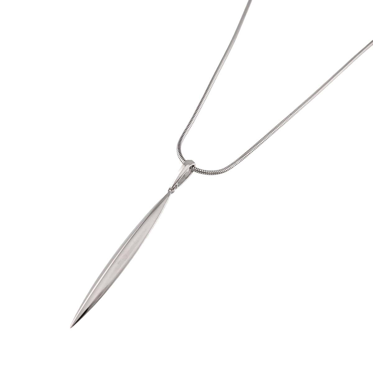 ティファニー TIFFANY&Co. フェザー ラリエット ネックレス 50.5cm K18 WG ホワイトゴールド 750 Necklace 90326441