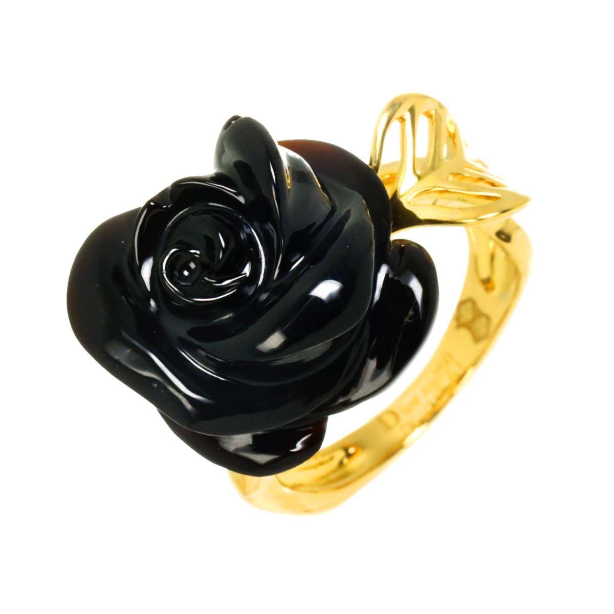 クリスチャン ディオール Christian Dior ローズ ディオール プレ カトラン #51 リング オニキス ダイヤ K18 YG 750 指輪 Ring 90330229 144,000円