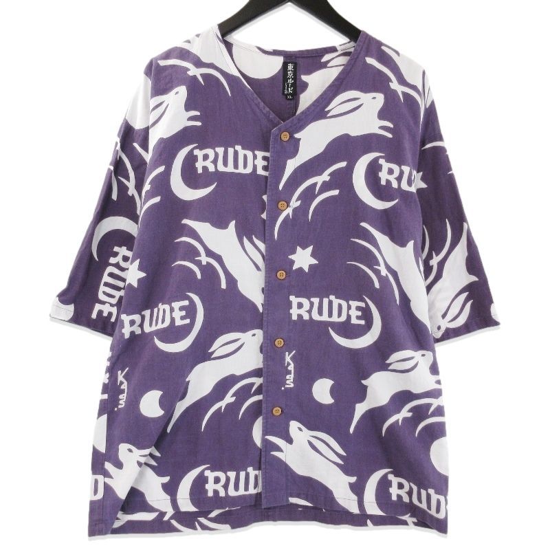 RUDE GALLERY ルードギャラリー 半袖シャツ DUB SHIRTS DUB SETTER 卯 東京ルード ダボシャツ ダブシャツ パープル XL 71016371