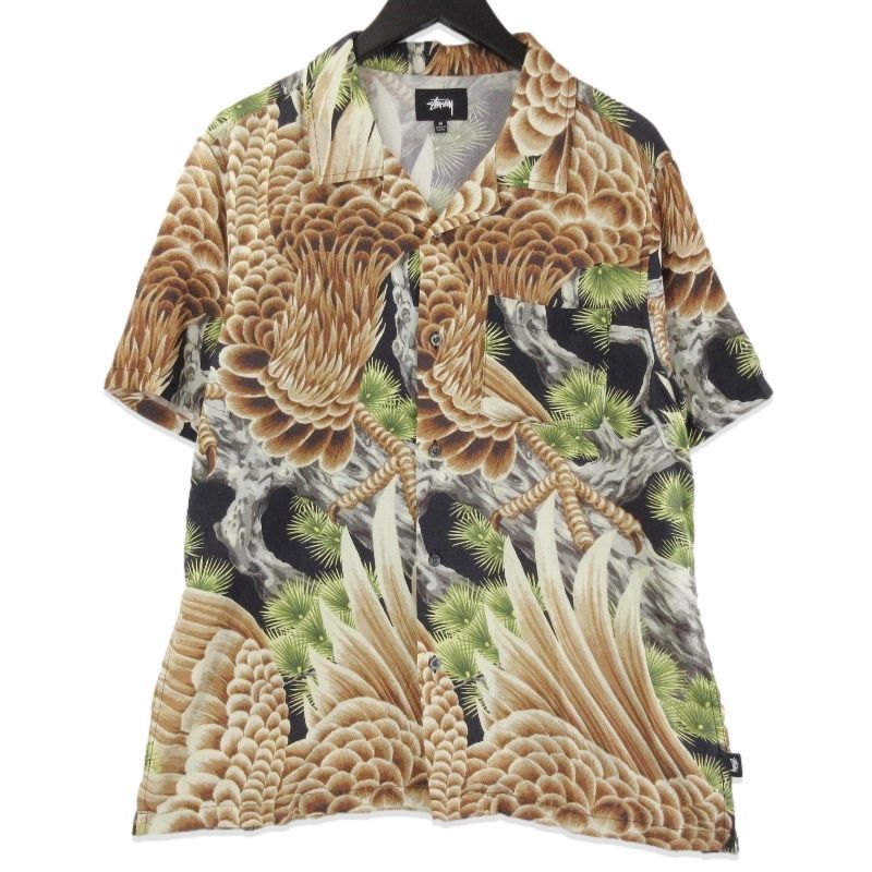 美品 STUSSY ステューシー 半袖アロハシャツ BIG FALCON オープン