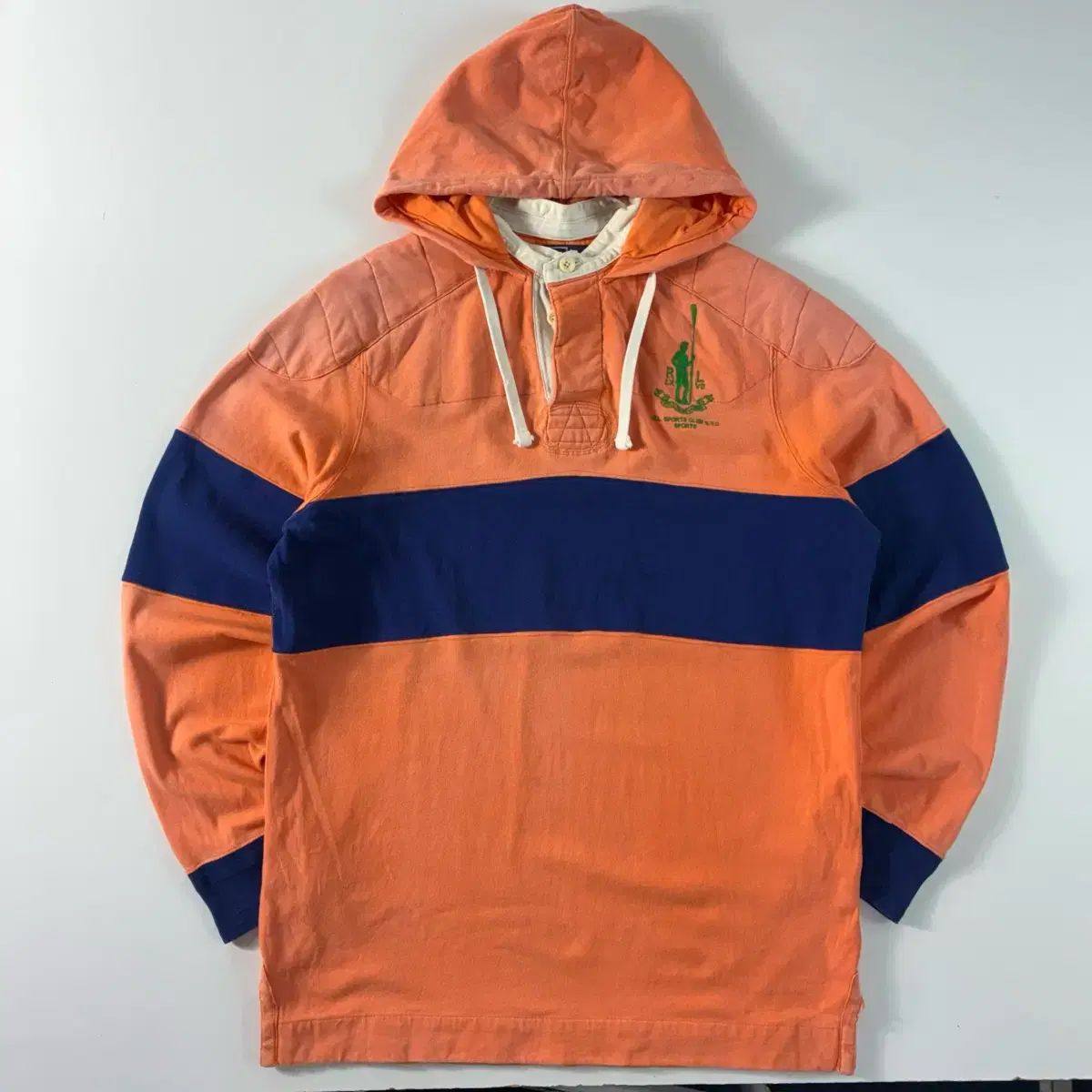 Polo ポロ ラルフローレン ビックポニー ストライプ オレンジ ラグビー フードTシャツ