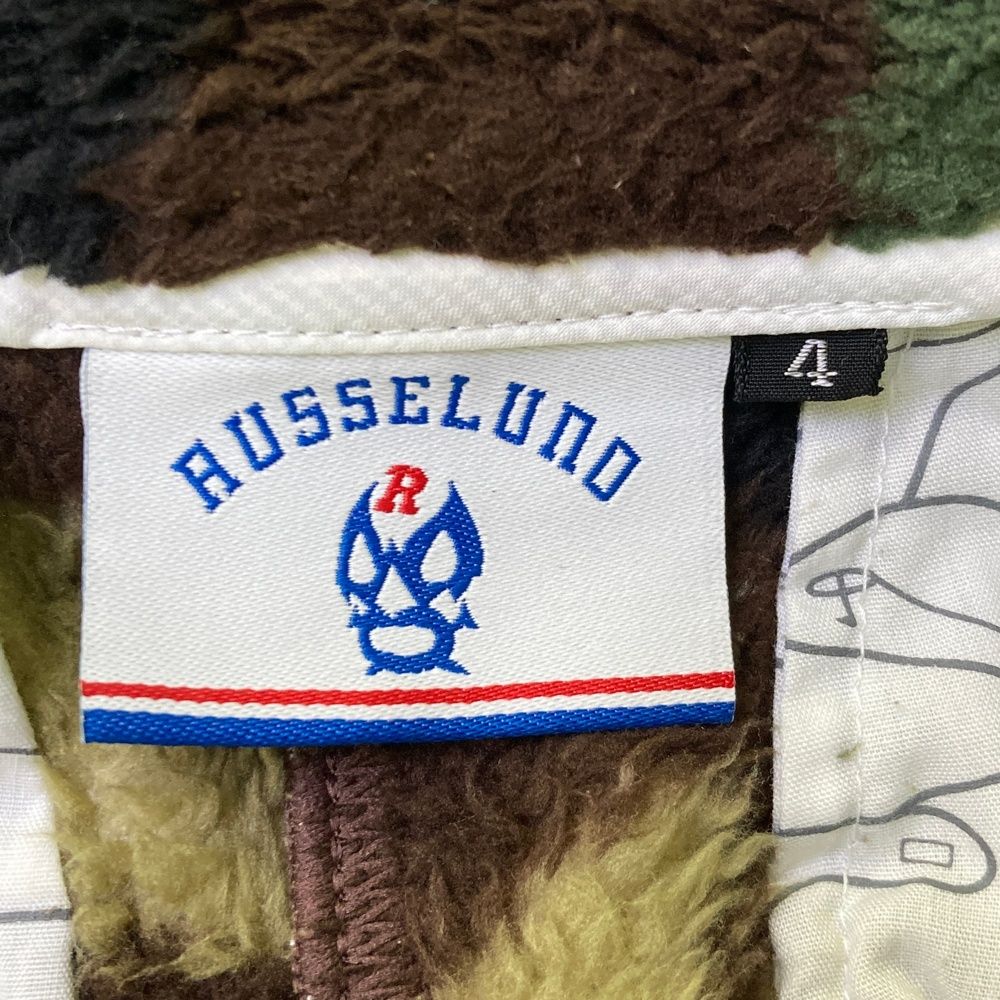 サイズ：4 RUSSELUNO ラッセルノ ハーフパンツ ボア ルチャ カモフラ柄