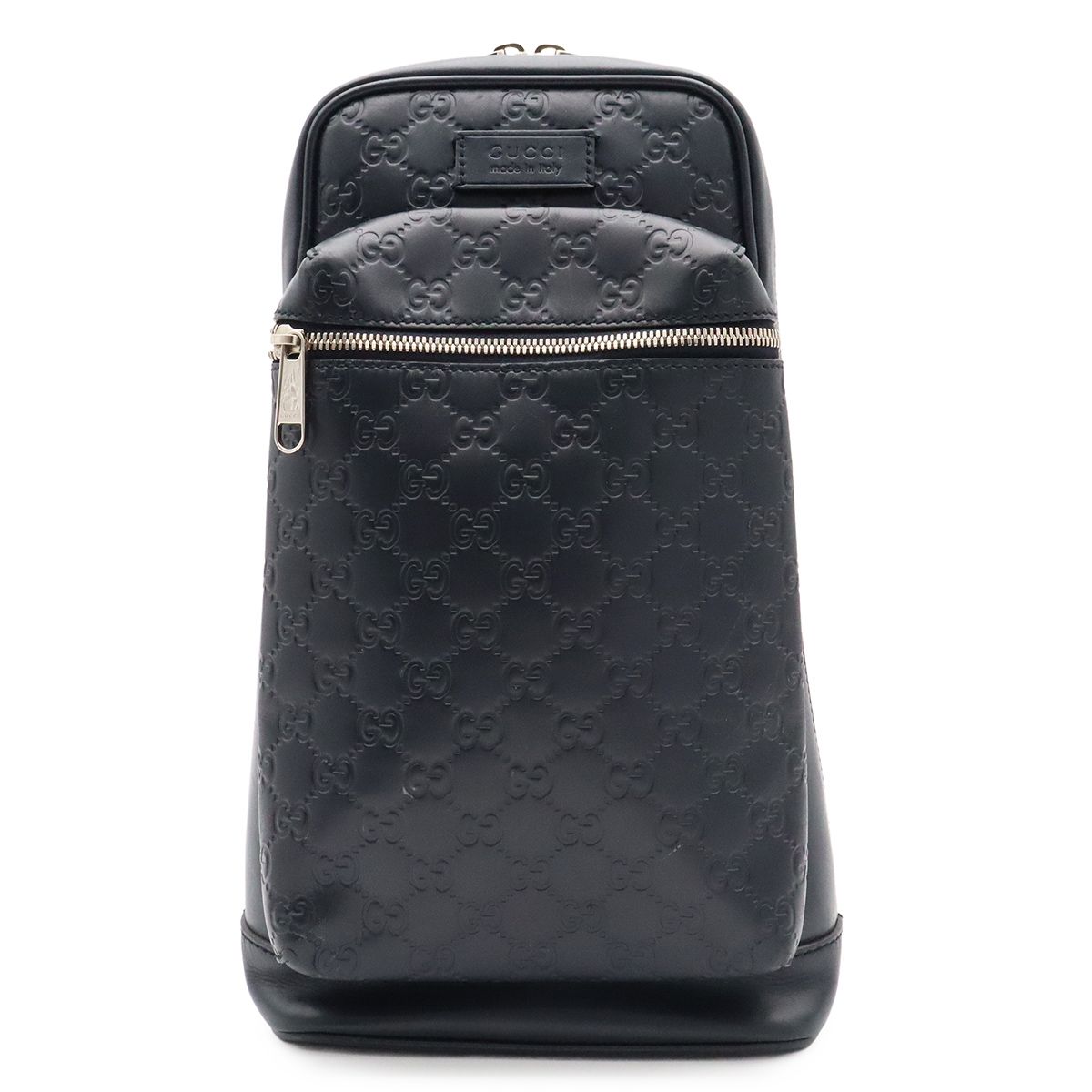 GUCCI グッチ グッチシマ クロスボディバッグ スリングバッグ ショルダーバッグ 斜め掛け レザー ネイビー 紺 シルバー金具 日本限定 450970 44,880円