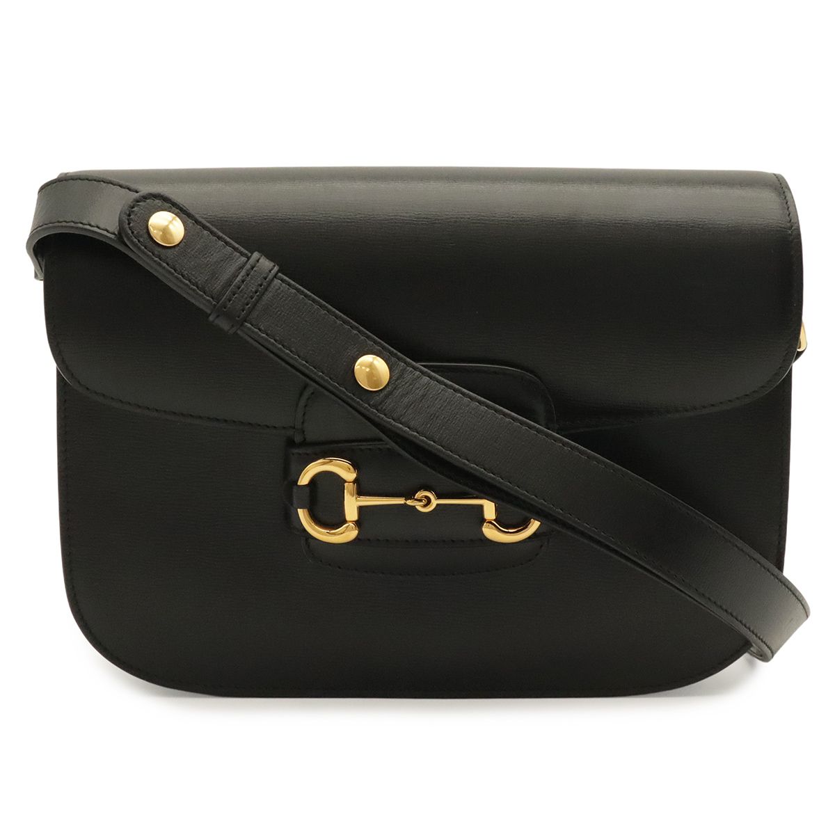 GUCCI グッチ ホースビット 1955 ショルダーバッグ ポシェット ワンショルダー 斜め掛け 肩掛け レザー ブラック 黒 ゴールド金具 602204