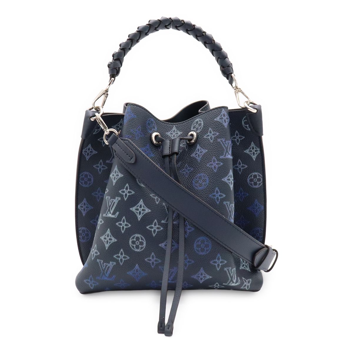 LOUIS VUITTON ルイ ヴィトン モノグラムマヒナ ムリア フライトモード トートバッグ 2WAY ショルダーバッグ レザー ネイビーブルー M59554 164,000円