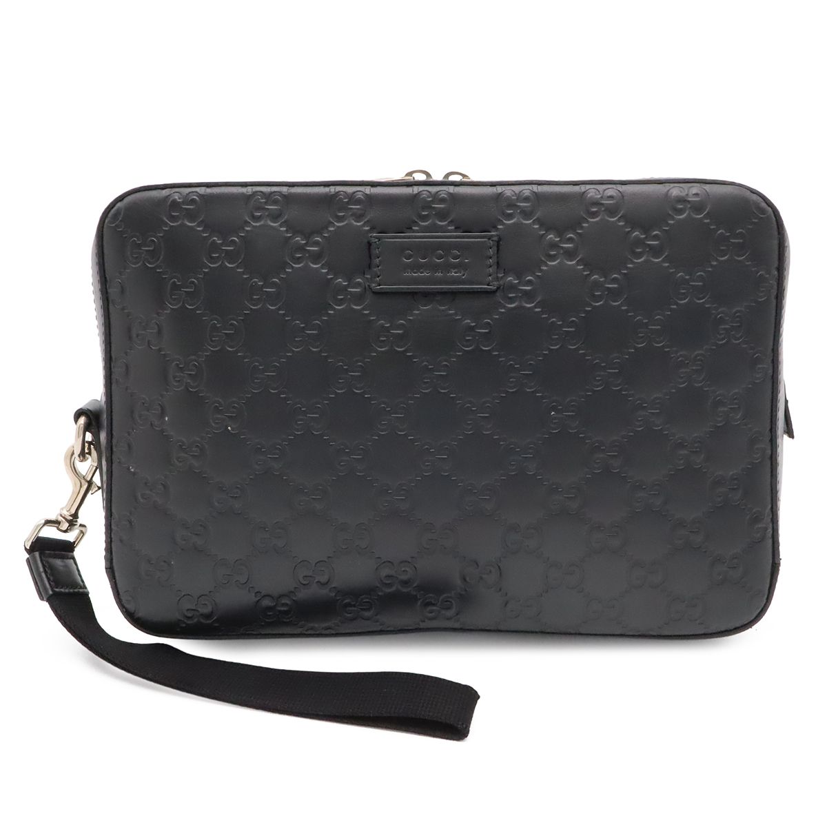 GUCCI グッチ グッチシマ クラッチバッグ セカンドバッグ レザー ブラック 黒 シルバー金具 429146