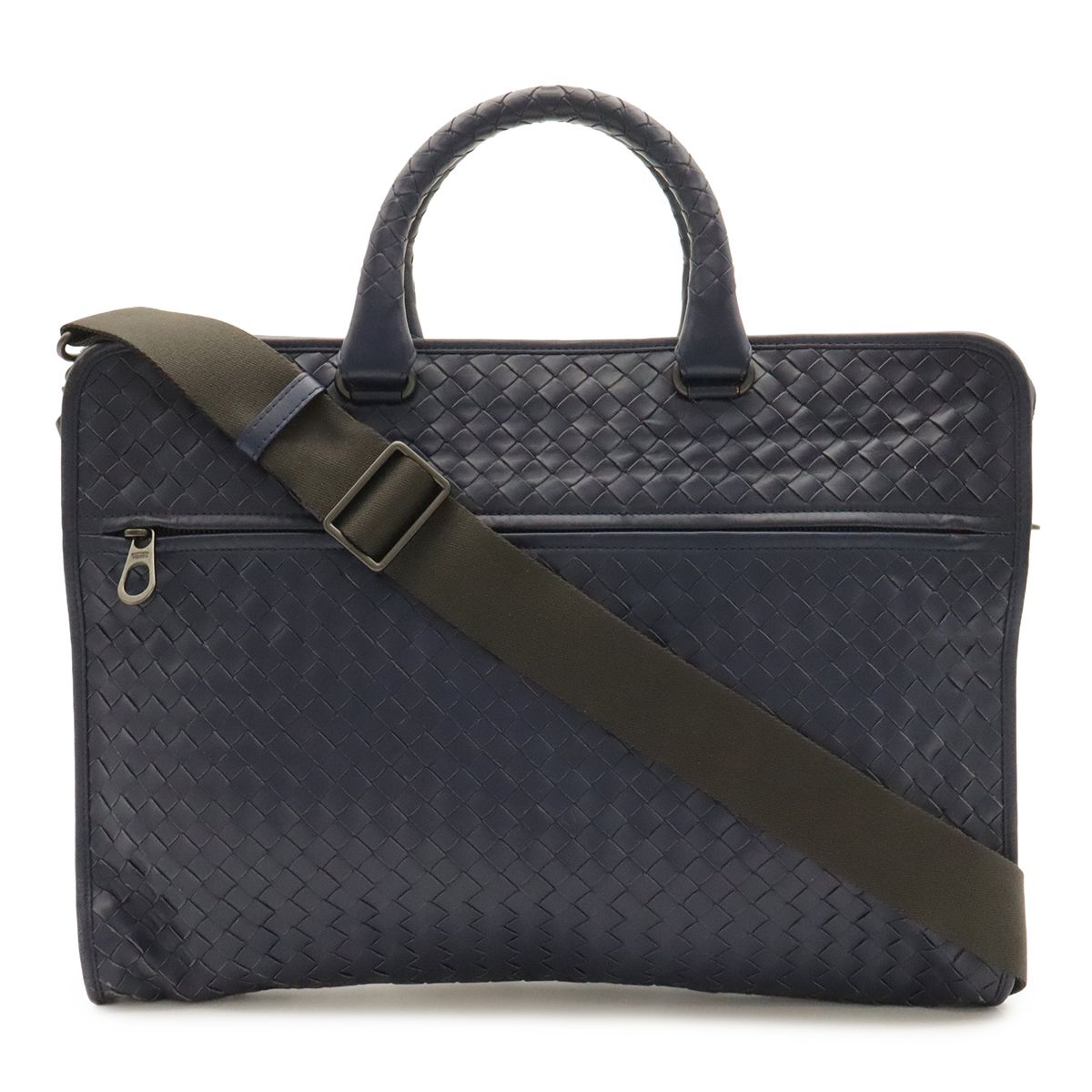 BOTTEGA VENETA ボッテガ ヴェネタ ボッテガベネタ イントレチャート ビジネスバッグ 書類カバン ブリーフケース レザー ネイビーブルー 青 248395 53,880円