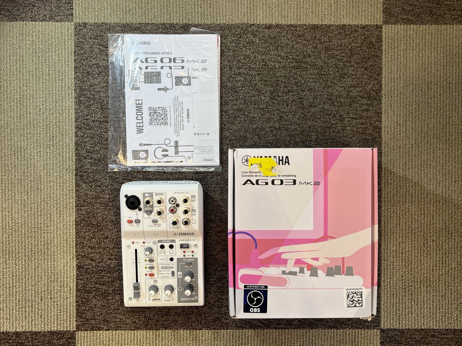 ▽YAMAHA 　ヤマハ　ライブストリーミングミキサー　 AG03MK2　動作未確認　11331