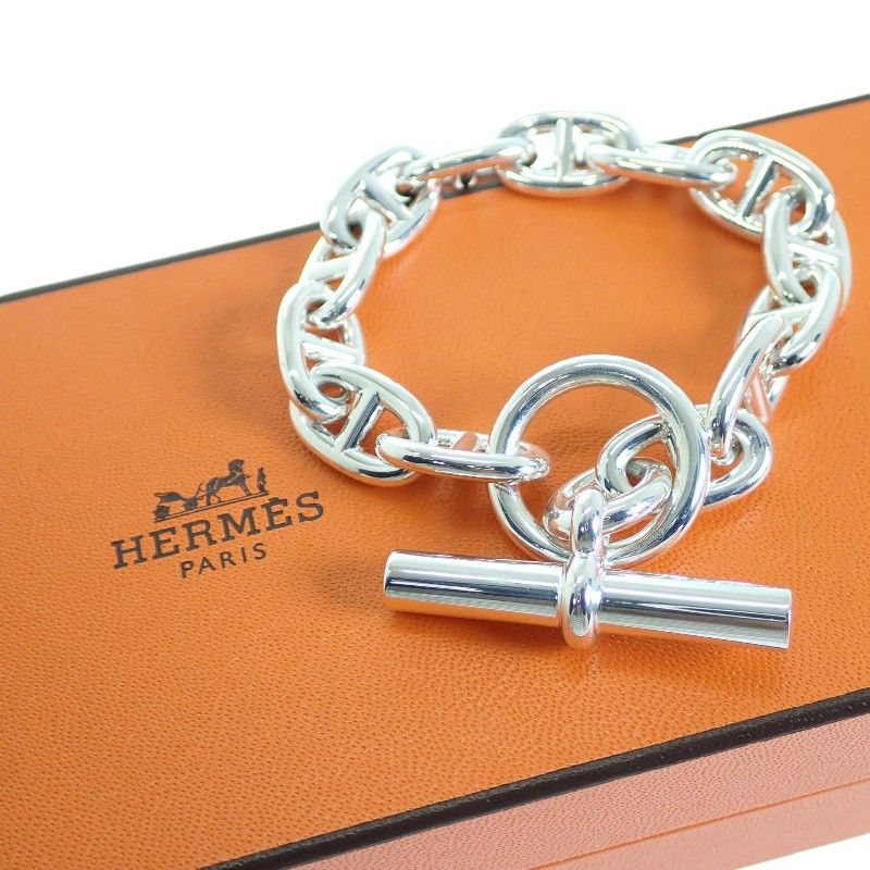 エルメス HERMES シェーヌダンクルMM 13コマ H101994B ブレスレット シルバー925 レディース ユニセックス 付属品付き【中古】【Aランク】