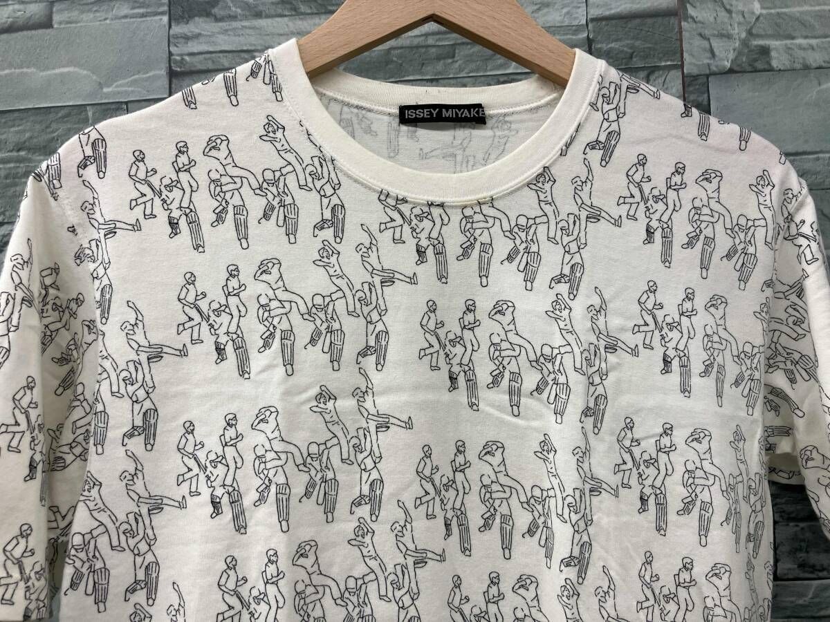 ISSEY MIYAKE/半袖Tシャツ/半袖Tシャツ 総柄/オフホワイト/サイズ2