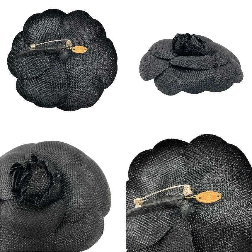 シャネル CHANEL カメリア コサージュ ブローチ 黒 ブラック 新古品 美