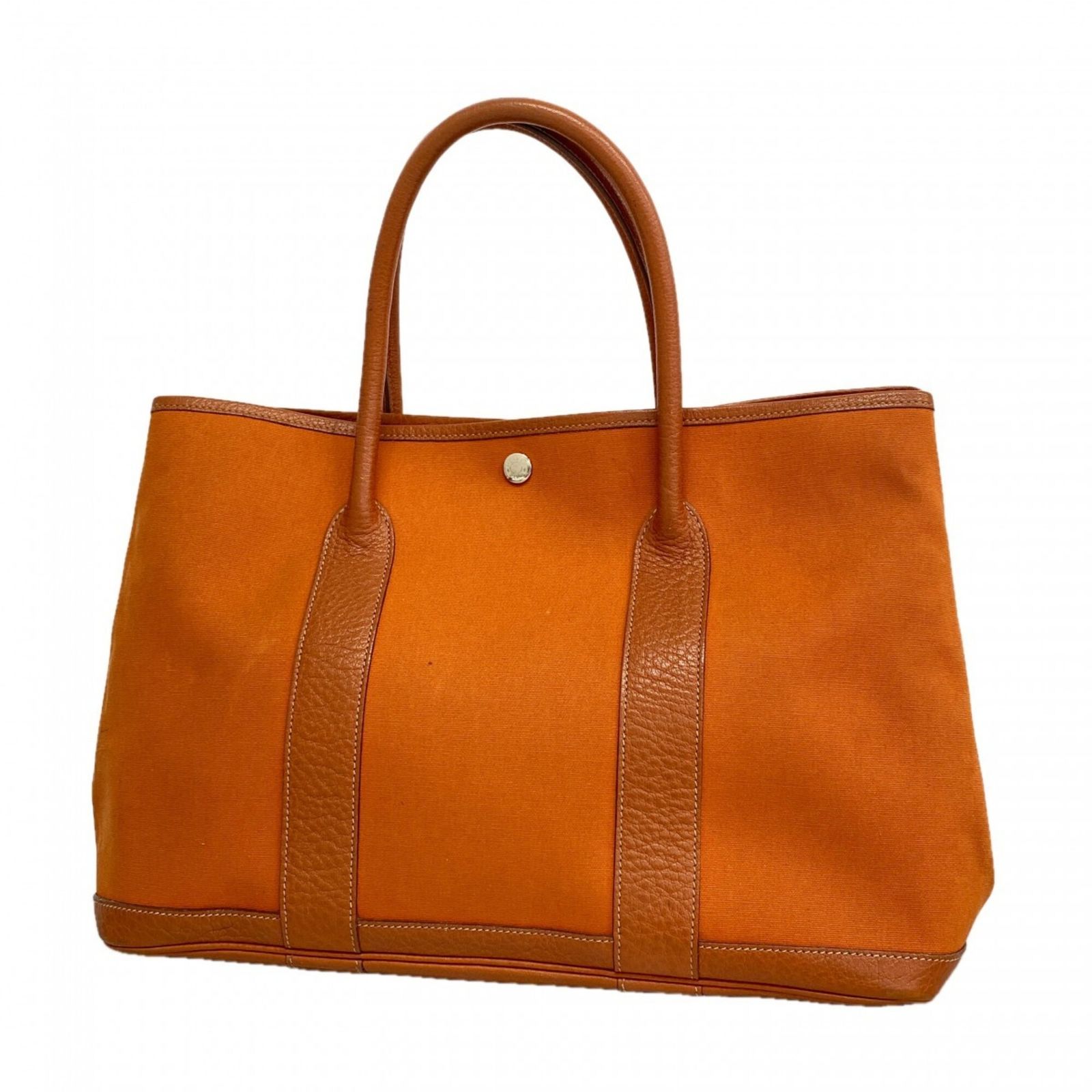 エルメス(Hermes) エルメス トートバッグ ガーデンPM トワルオフィシエ オレンジ □J刻印レディース