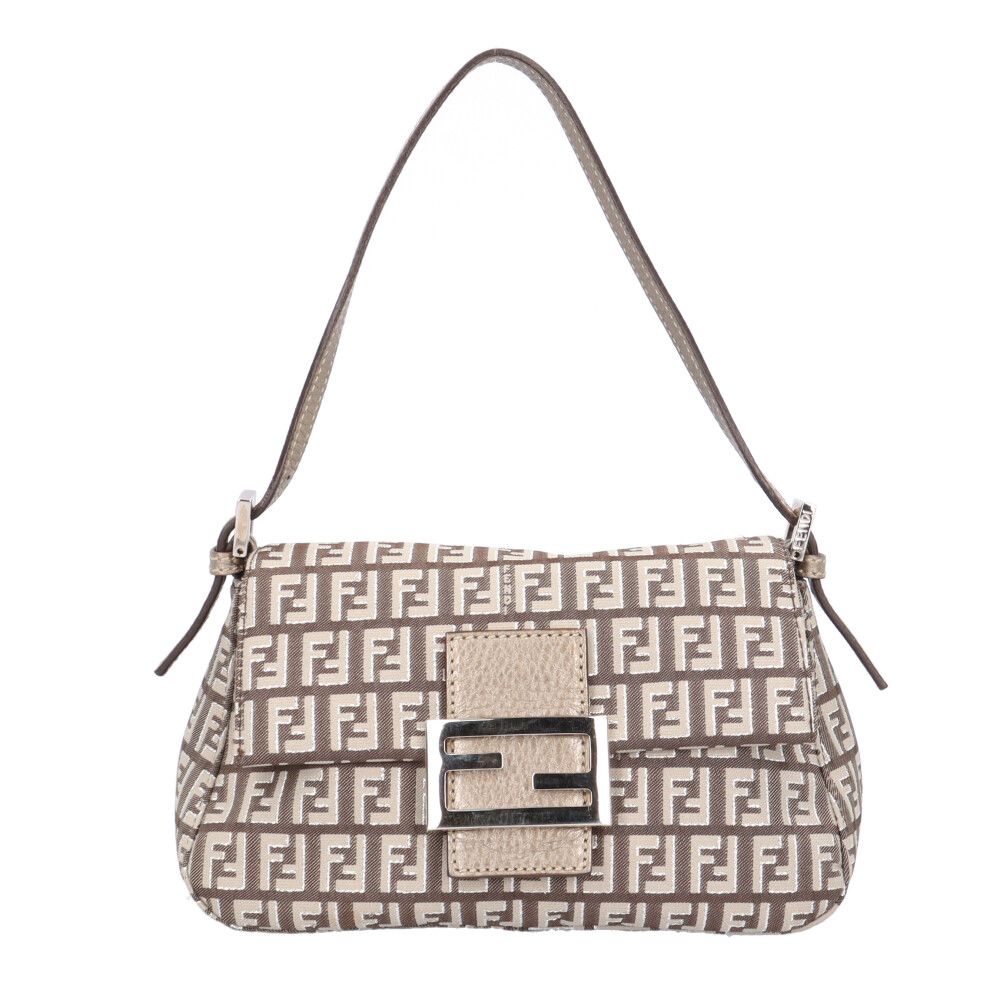 フェンディ ミニハンドバッグ ズッキーノ ハンドバッグ キャンバス 8BR180 ブラウン レディース FENDI 中古 フェンディ