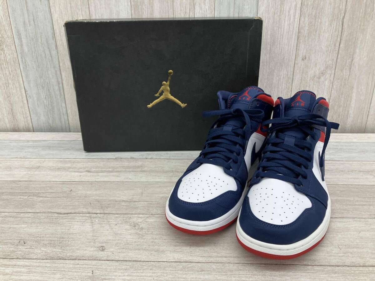 NIKE／ナイキ／AIR JORDAN 1 MID SE／スニーカー／30cm／メンズ／ホワイト／ブルー／レッド／USA