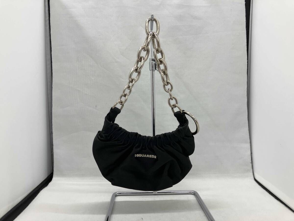 DSQUARED2 ディースクエアード ハンドバッグ ブラック 持ち手チェーン ミニバッグ 8,892円