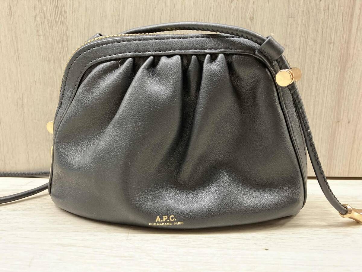 A.P.C. アーペーセー Ninon スモールドローストリングバッグ ショルダーバッグ ブラック