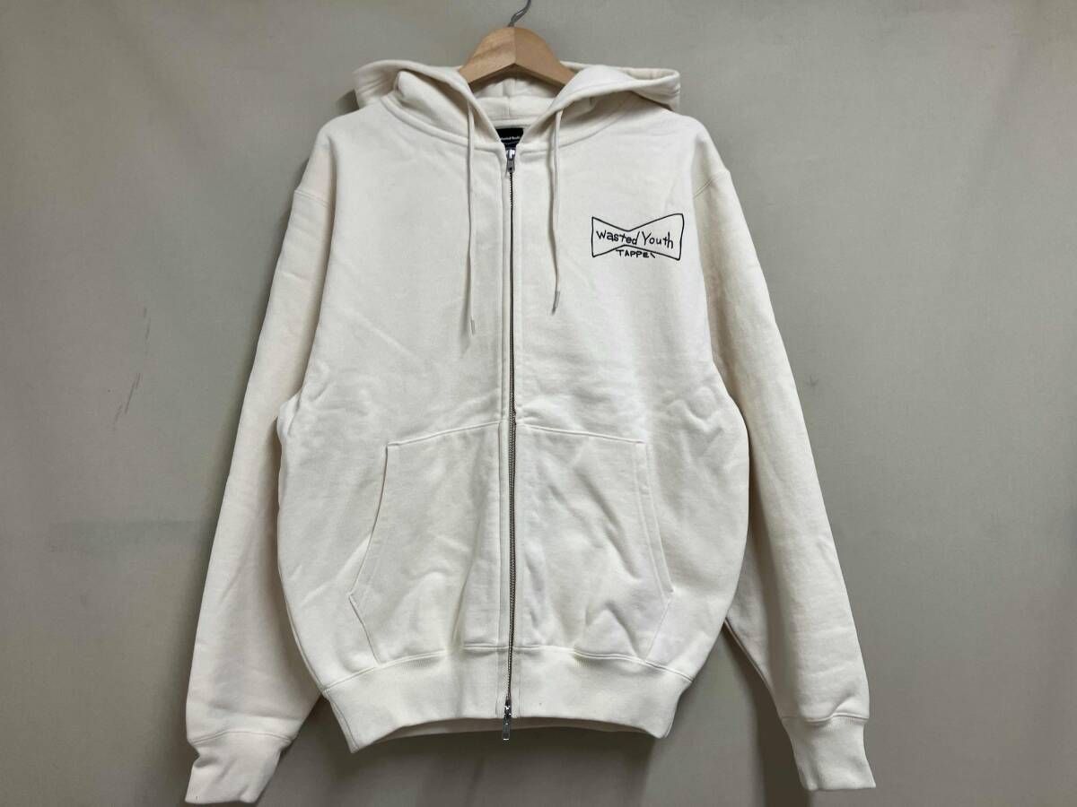 WASTED YOUTH × TAPPEI ウェイステッドユース×タッペイ コラボジップパーカー 裏起毛 254VERDY01 Mサイズ オフホワイト 秋冬 13,035円