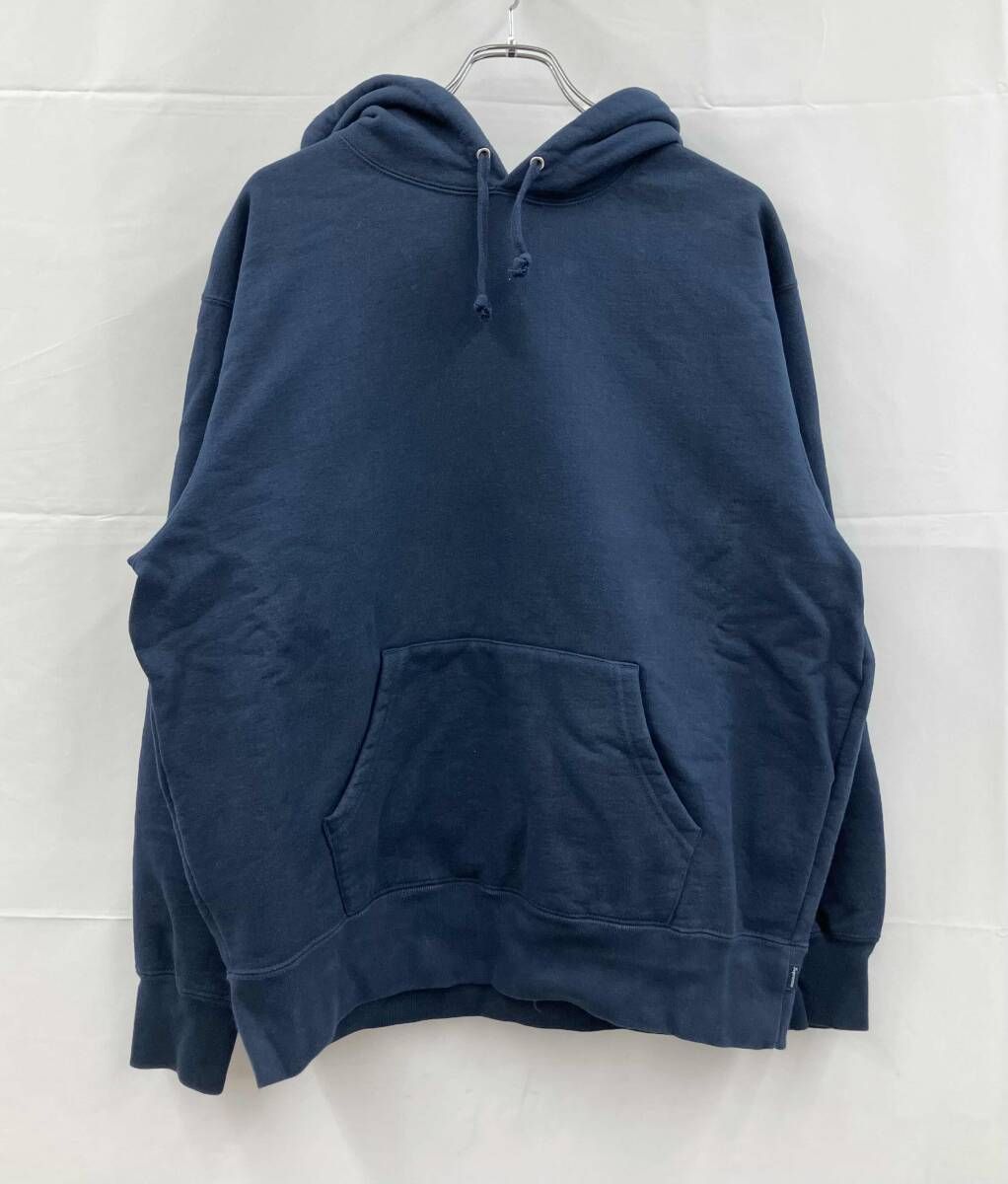 Supreme シュプリーム 長袖パーカー サテンアップリケフーディ 22FW 裏起毛 M ネイビー 通年