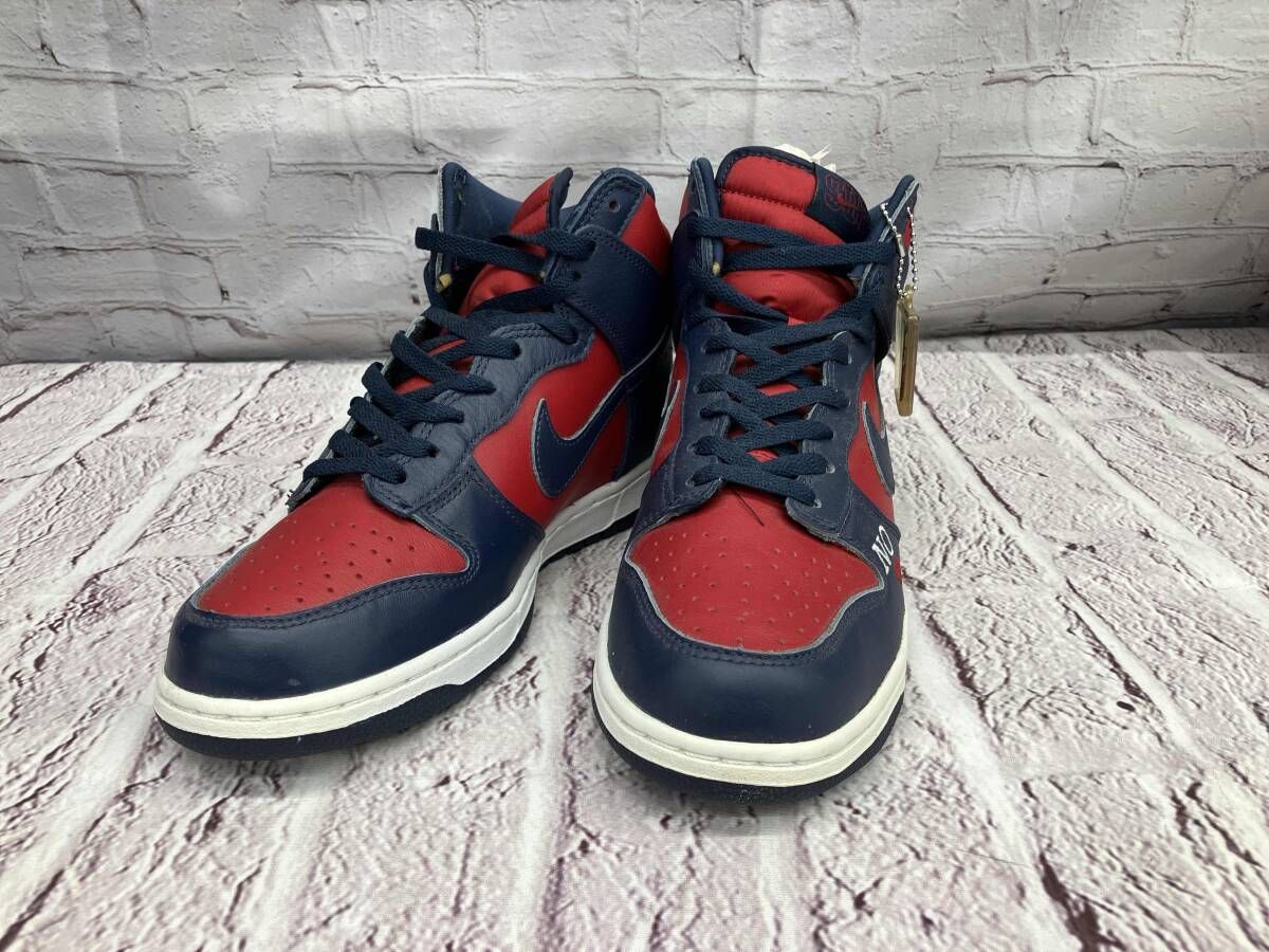 NIKE x Supreme ナイキ x シュプリーム スニーカー SB Dunk H igh By Any Means DN3741-600 レッド ブルー 27.0cm