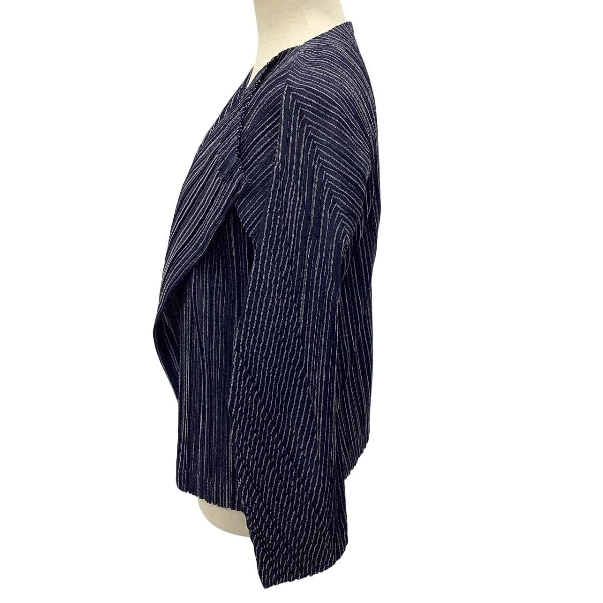 ISSEY MIYAKE イッセイミヤケ PLEATS PLEASE カーディガン ストライプ