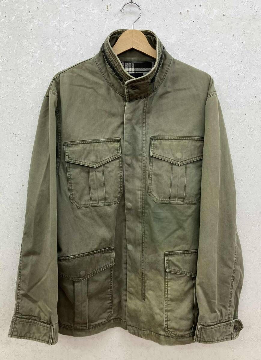 STUSSY ミリタリージャケット チェック柄 カーキ L