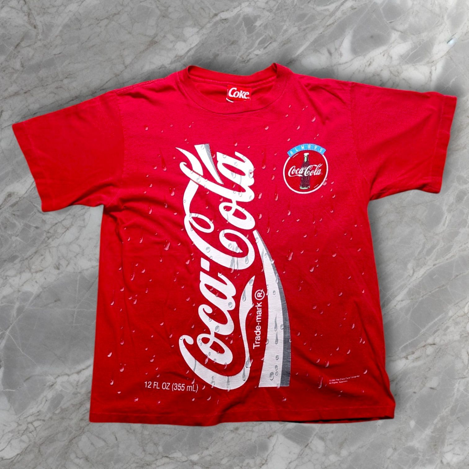 90s USA製 コカコーラ 水滴プリント Tシャツ XL シングルステッチ 赤 6,864円