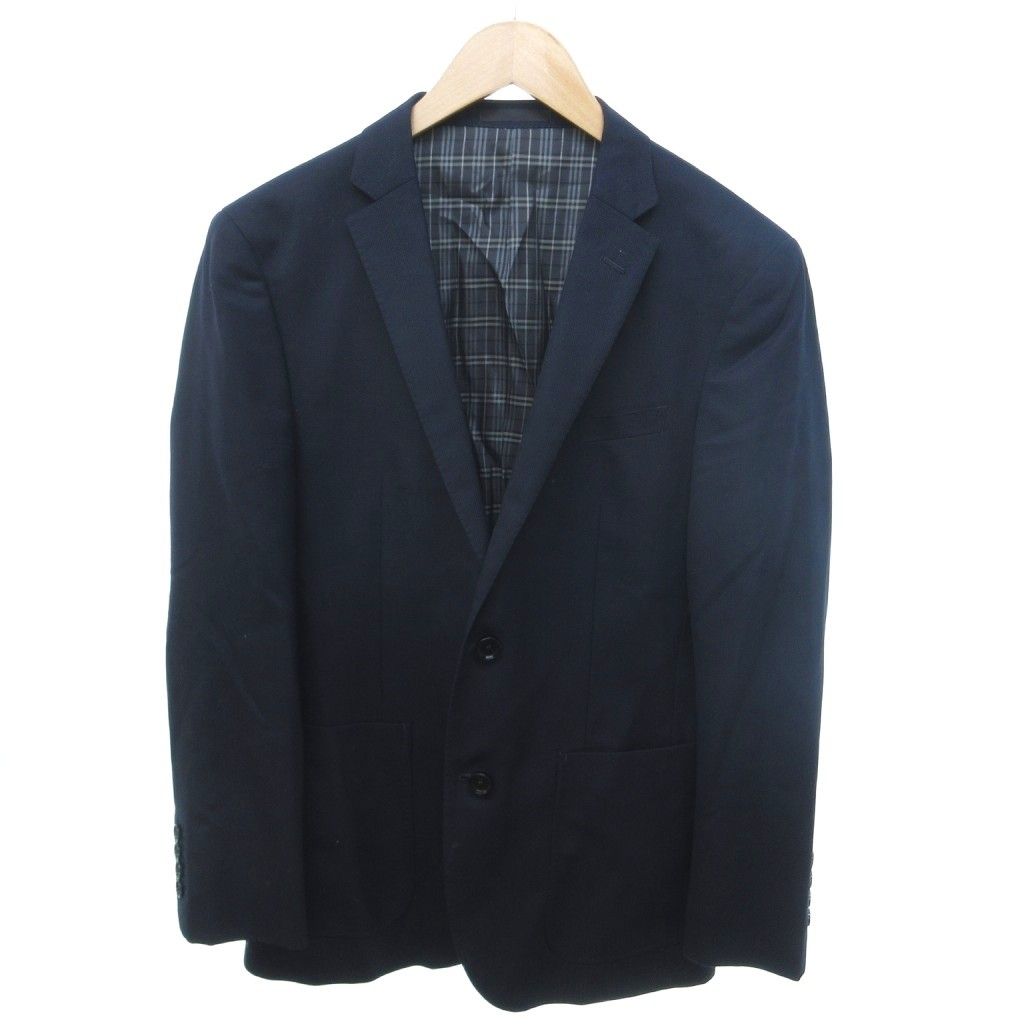 バーバリーブラックレーベル BURBERRY BLACK LABEL テーラードジャケット ブレザー シングル チェック裏地 紺 ネイビー ノッチドラペル ■AO4 8,284円